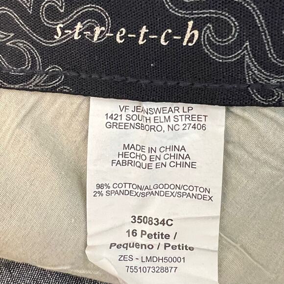 Lee Comfort Waistband Womens Jeans Size 16P Blue Cotton Spandex Straight Leg - Picture 7 of 8